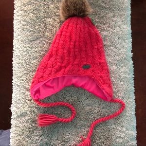 Pink Bula beanie with Fur Pompon